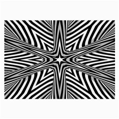 Fractal Star Mandala Black And White Large Glasses Cloth by Semog4