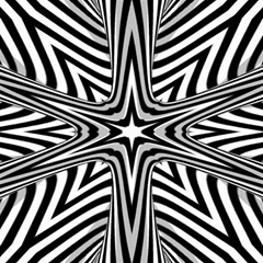 Fractal Star Mandala Black And White Play Mat (square)