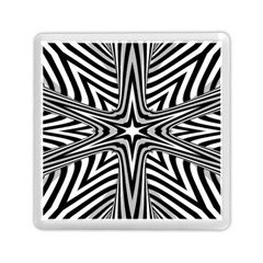 Fractal Star Mandala Black And White Memory Card Reader (square) by Semog4