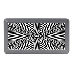 Fractal Star Mandala Black And White Memory Card Reader (mini) by Semog4