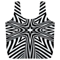 Fractal Star Mandala Black And White Full Print Recycle Bag (xl) by Semog4