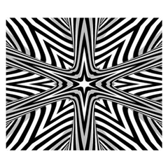 Fractal Star Mandala Black And White Two Sides Premium Plush Fleece Blanket (small) by Semog4