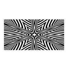 Fractal Star Mandala Black And White Satin Wrap 35  X 70 