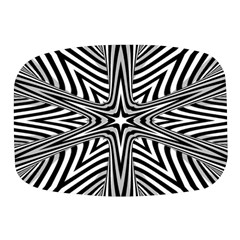 Fractal Star Mandala Black And White Mini Square Pill Box by Semog4