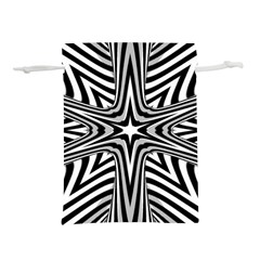 Fractal Star Mandala Black And White Lightweight Drawstring Pouch (l) by Semog4