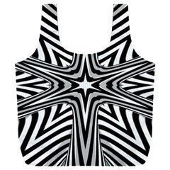 Fractal Star Mandala Black And White Full Print Recycle Bag (xxxl) by Semog4