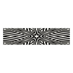 Fractal Star Mandala Black And White Banner And Sign 4  X 1  by Semog4