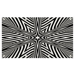 Fractal Star Mandala Black And White Banner And Sign 7  X 4  by Semog4