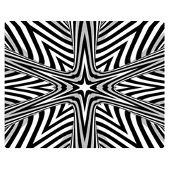 Fractal Star Mandala Black And White Premium Plush Fleece Blanket (medium)