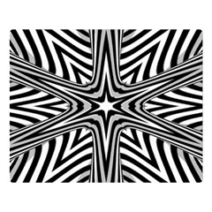 Fractal Star Mandala Black And White Premium Plush Fleece Blanket (large)