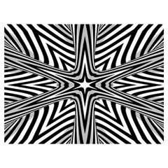 Fractal Star Mandala Black And White Premium Plush Fleece Blanket (extra Small)