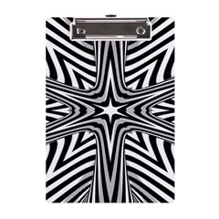 Fractal Star Mandala Black And White A5 Acrylic Clipboard by Semog4