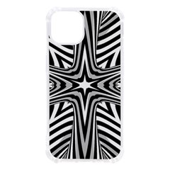 Fractal Star Mandala Black And White Iphone 13 Tpu Uv Print Case by Semog4