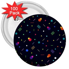 Abstract Minimalism Digital Art Abstract 3  Buttons (100 Pack)  by Semog4