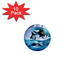 Orca Wave Water Underwater Sky 1  Mini Magnet (10 Pack)  by Semog4