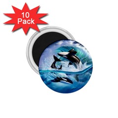 Orca Wave Water Underwater Sky 1 75  Magnets (10 Pack)  by Semog4