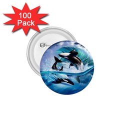 Orca Wave Water Underwater Sky 1 75  Buttons (100 Pack)  by Semog4