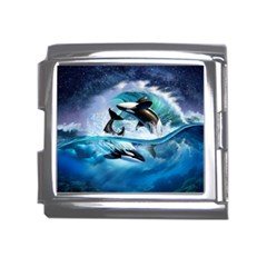 Orca Wave Water Underwater Sky Mega Link Italian Charm (18mm) by Semog4