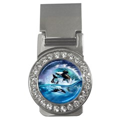 Orca Wave Water Underwater Sky Money Clips (cz)  by Semog4