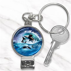 Orca Wave Water Underwater Sky Nail Clippers Key Chain by Semog4