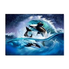 Orca Wave Water Underwater Sky Sticker A4 (10 Pack) by Semog4