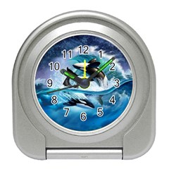 Orca Wave Water Underwater Sky Travel Alarm Clock by Semog4