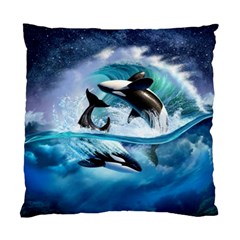 Orca Wave Water Underwater Sky Standard Cushion Case (two Sides) by Semog4