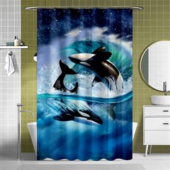 Orca Wave Water Underwater Sky Shower Curtain 48  X 72  (small)  by Semog4