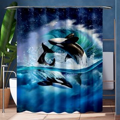 Orca Wave Water Underwater Sky Shower Curtain 60  X 72  (medium)  by Semog4