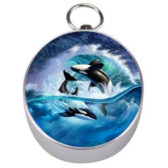 Orca Wave Water Underwater Sky Silver Compasses