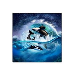 Orca Wave Water Underwater Sky Satin Bandana Scarf 22  X 22  by Semog4