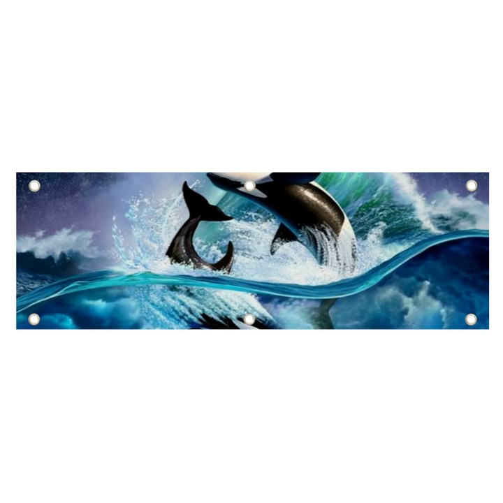 Orca Wave Water Underwater Sky Banner and Sign 6  x 2 