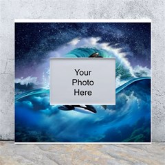 Orca Wave Water Underwater Sky White Wall Photo Frame 5  X 7 