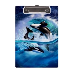 Orca Wave Water Underwater Sky A5 Acrylic Clipboard by Semog4