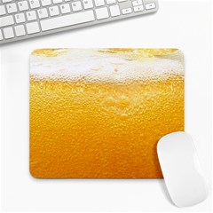 Texture Pattern Macro Glass Of Beer Foam White Yellow Large Mousepad by Semog4