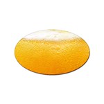 Texture Pattern Macro Glass Of Beer Foam White Yellow Sticker (Oval) Front