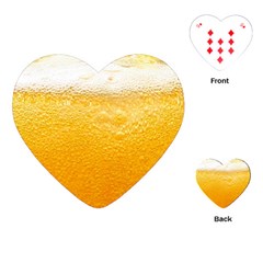 Texture Pattern Macro Glass Of Beer Foam White Yellow Playing Cards Single Design (heart) by Semog4