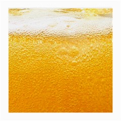 Texture Pattern Macro Glass Of Beer Foam White Yellow Medium Glasses Cloth (2 Sides) by Semog4