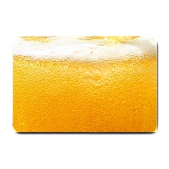 Texture Pattern Macro Glass Of Beer Foam White Yellow Small Doormat by Semog4