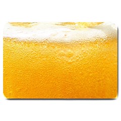 Texture Pattern Macro Glass Of Beer Foam White Yellow Large Doormat by Semog4