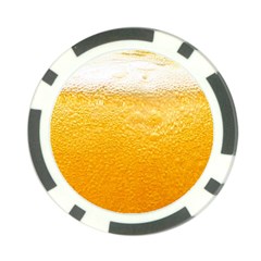 Texture Pattern Macro Glass Of Beer Foam White Yellow Poker Chip Card Guard (10 Pack)