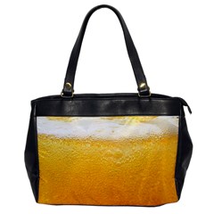 Texture Pattern Macro Glass Of Beer Foam White Yellow Oversize Office Handbag by Semog4