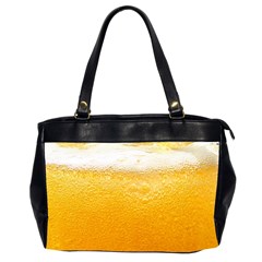 Texture Pattern Macro Glass Of Beer Foam White Yellow Oversize Office Handbag (2 Sides) by Semog4