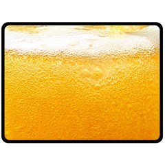 Texture Pattern Macro Glass Of Beer Foam White Yellow Fleece Blanket (large) by Semog4