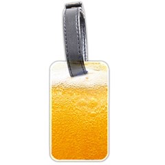 Texture Pattern Macro Glass Of Beer Foam White Yellow Luggage Tag (two Sides) by Semog4