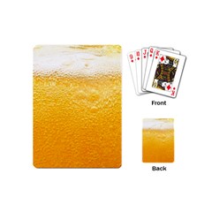 Texture Pattern Macro Glass Of Beer Foam White Yellow Playing Cards Single Design (mini)