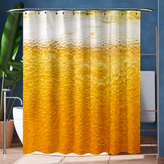 Texture Pattern Macro Glass Of Beer Foam White Yellow Shower Curtain 60  X 72  (medium)  by Semog4