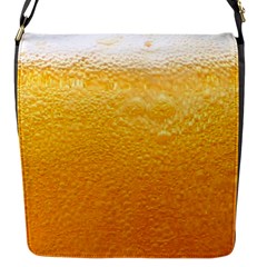 Texture Pattern Macro Glass Of Beer Foam White Yellow Flap Closure Messenger Bag (s) by Semog4