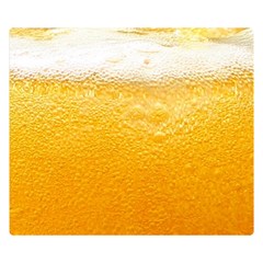 Texture Pattern Macro Glass Of Beer Foam White Yellow Two Sides Premium Plush Fleece Blanket (small) by Semog4