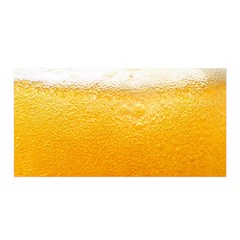 Texture Pattern Macro Glass Of Beer Foam White Yellow Satin Wrap 35  X 70 